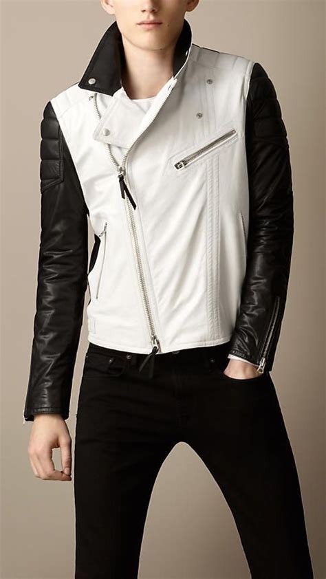 burberry brit contrast sleeve biker jacket|burberry store online.